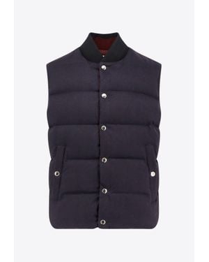 Dolce & Gabbana Logo Patch Reversible Down Vest - Blue