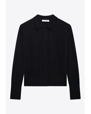 Max Mara Wool-Blend Buttoned Cardigan - Blue