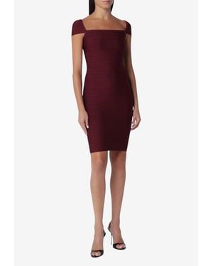 ROTATE BIRGER CHRISTENSEN Fitted Knit Midi Dress - Red