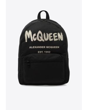 McQueen Logo Metropolitan Backpack - Black
