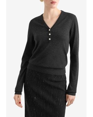 Dolce & Gabbana Cashmere V-Neck Sweater - Black