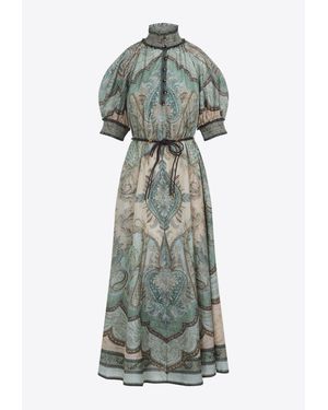 Zimmermann Wanderlust Billow Midi Dress - Grey