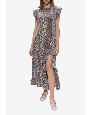 Ganni Leopard Sequined Maxi Dress - Natural