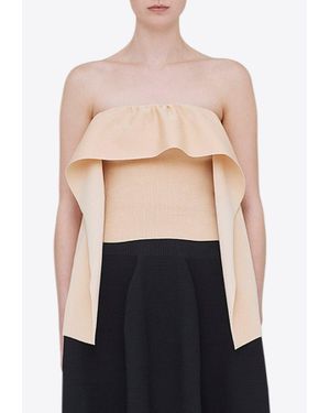 CFCL Ac Milan Drape Strapless Top - Blue