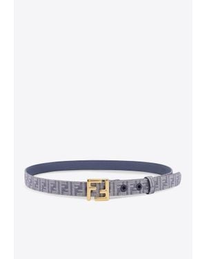 Fendi Monogram Leather Belt - White
