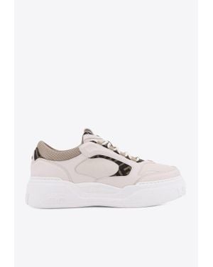 Fendi Force Leather Low-Top Sneakers - White
