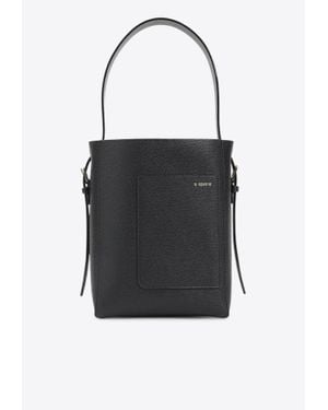 Valextra Mini Soft Bucket Bag - Black