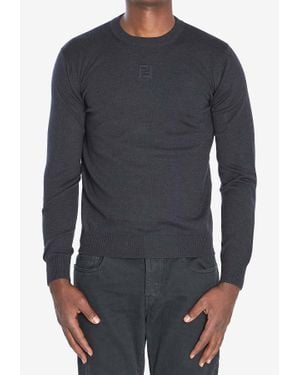 Fendi Ff Monogram Wool Sweater - Gray