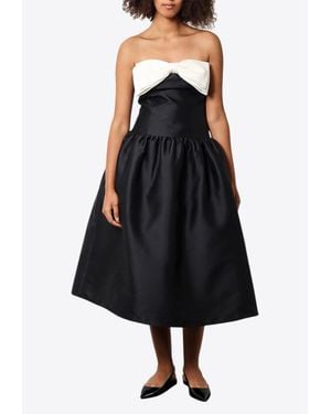 Self-Portrait Maxi Bow Strapless Mini Dress - Black