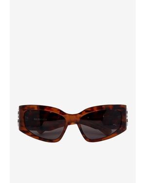 Balenciaga Bossy Bb Logo Cat-Eye Sunglasses - Brown