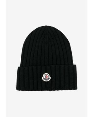 Moncler Wool Knit Beanie - Black