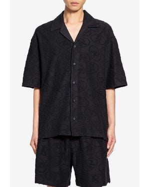 Represent Monogram Jacquard Terry Cloth Shirt - Black