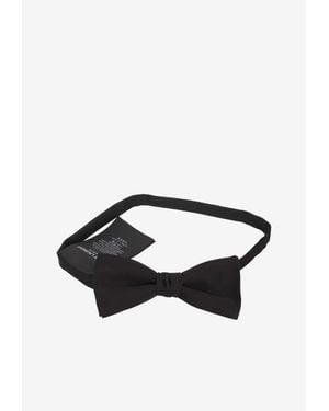 Saint Laurent Silk Bow Tie - White