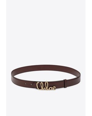 Chloé Iconic Leather Belt - White