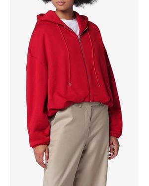 Cordera Oversized Zip-Up Balloon Hoodie - Red