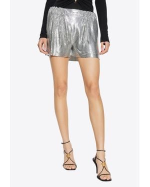 Versace Metal Mesh Mini Shorts - Gray