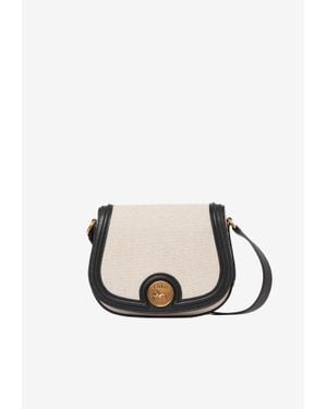 Chloé Horse Medal Canvas Saddle Bag - White