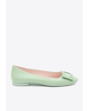 Roger Vivier U Look Patent Leather Ballet Flats - Green