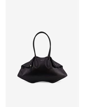 McQueen Manta Leather Shoulder Bag - Black