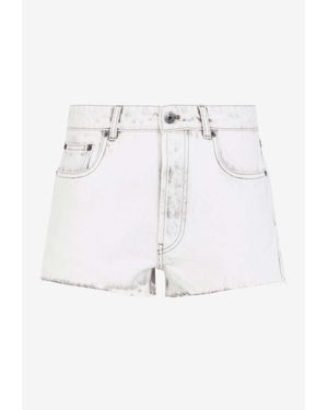 Miu Miu Bleached Denim Mini Shorts - White