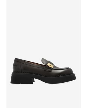 Ferragamo Caminia Leather Loafers - Black