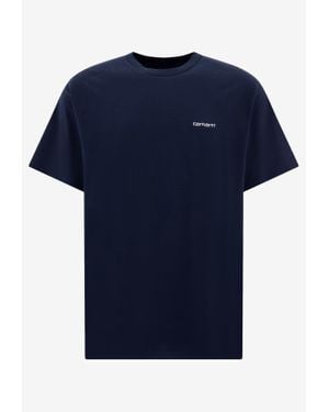 Carhartt Script Embroidered T-Shirt - Blue
