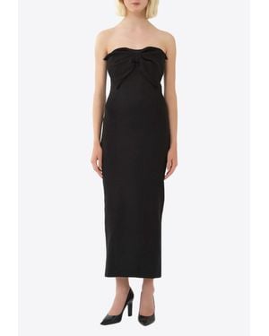 Chloé Strapless Bow Midi Dress - Black