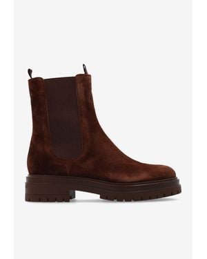 Gianvito Rossi Chester Suede Ankle Boots - Brown