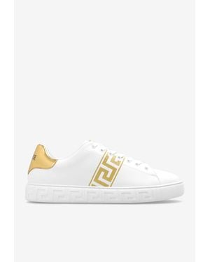 Versace Greca Lurex Low-Top Sneakers - White