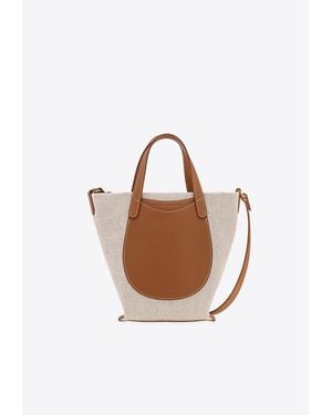Longchamp Complice Leather And Canvas Shoulder Bag - Brown