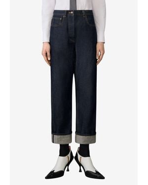Thom Browne Turn-Up Hem Straight Jeans - Blue