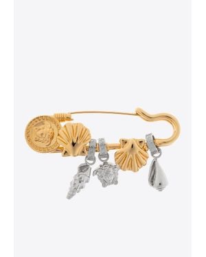 Versace Crystal Icons De La Mer Brooch - White