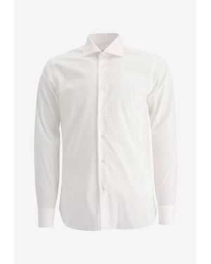 Borriello Logo-Embroidered Buttoned Shirt - White