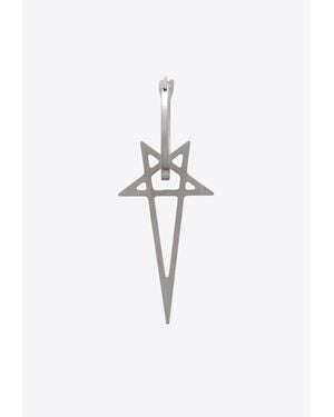 Rick Owens Small Pentagram Earring - White