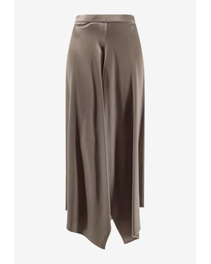 Alysi Asymmetric Flared Skirt - Brown