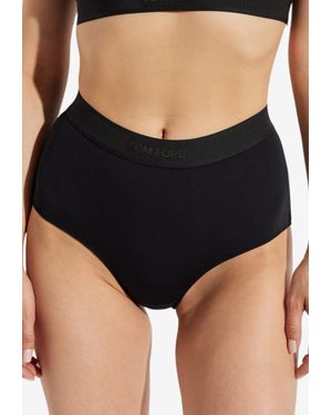 Tom Ford High-Waist Logo Panties - Black