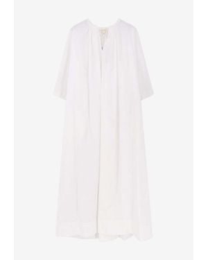Aspesi Puff-Sleeved Gathered Dress - White