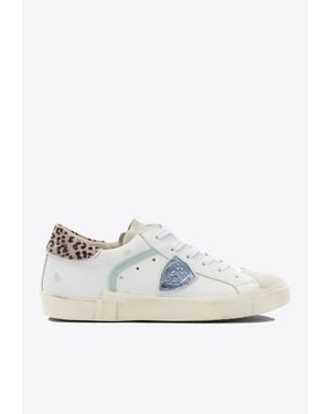 Philippe Model Leather Low-Top Sneakers - White