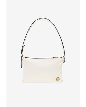 Moncler Vetta Leather Shoulder Bag - Natural