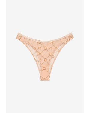 Marine Serre Moonogram Flocked Panties - White