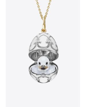 Faberge Heritage Seal Pup Surprise Locket Necklace - White