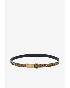 Pinko Animal Print Leather Belt - White