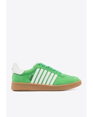 DSquared² Suede Striped Low-Top Sneakers - Green