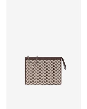 Max Mara Small Jacquard Monogram Pouch Bag - White