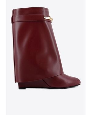 Givenchy Shark Pinch 95 Mid-Calf Leather Boots - Red