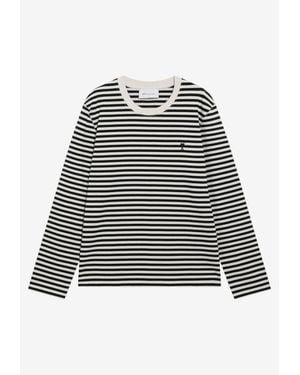 Ami Paris Ami De Coeur Striped Sweater - Grey