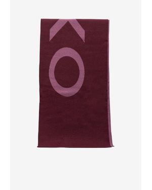 Pinko Logo-Patch Wool Scarf - Purple