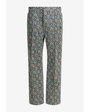Needles Boot-Cut Printed Pants - Gray
