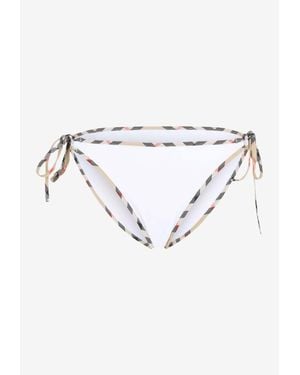 Burberry Starla Check-Trimmed Bikini Bottom - Blue