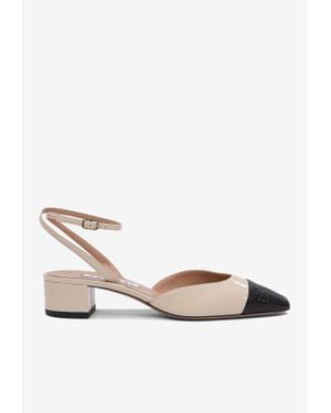Aquazzura French Flirt 35 Leather Pumps - Natural